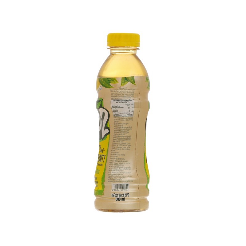 TRÀ XANH C2 HƯƠNG CHANH ÍT ĐƯỜNG 500ML