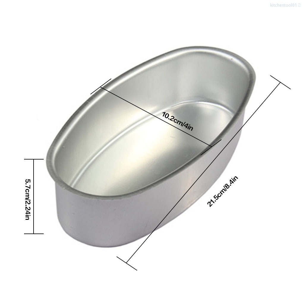 Khuôn Làm Bánh Hình Oval 8 Inch Bằng Hợp Kim Nhôm Chống Dính Tiện Dụng Cho Nhà Bếp