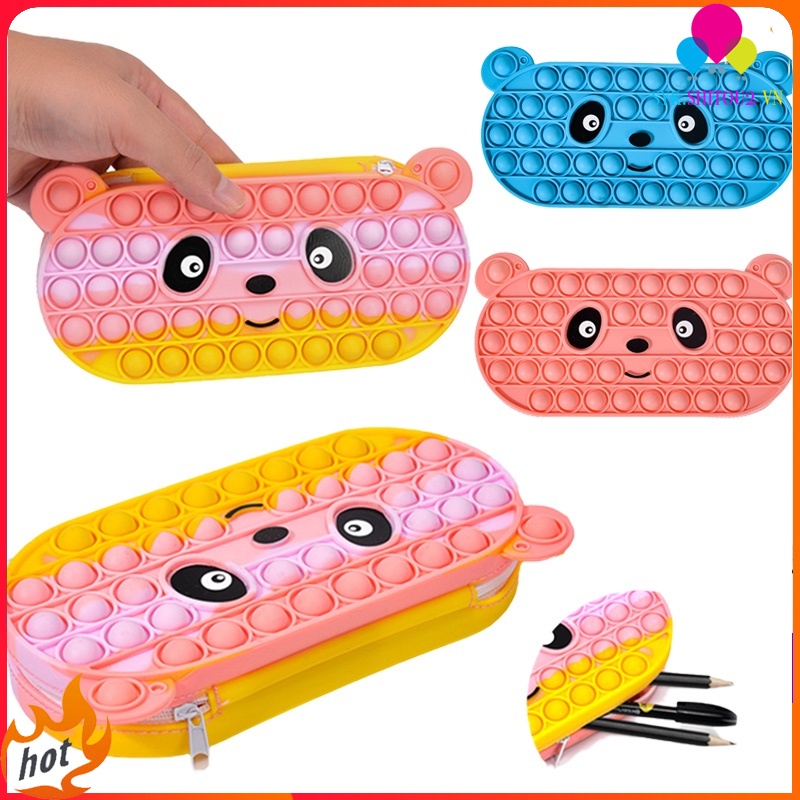 💕bán sỉ💕Hộp Đựng Bút Silicone Hình Chữ Nhật 2021 Pop It gấu trúc Đồ chơi☘️Shitou2☘️