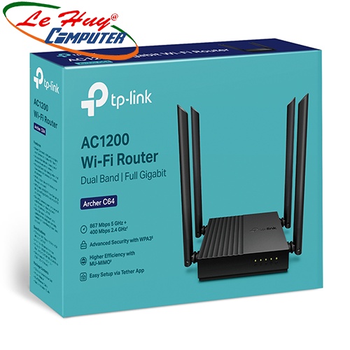 Bộ Phát Wifi TP-Link Archer C64 Băng Tần Kép AC1200