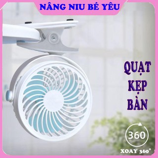 Quạt kẹp bàn | quạt mini 2 tốc độ, xoay 360 độ siêu tiện ích, sạc usb – cực tốt