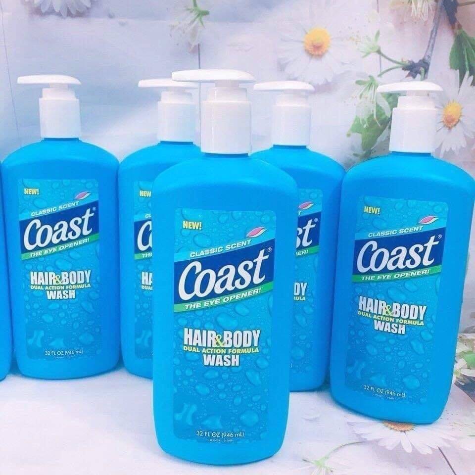 Sữa Tắm Gội dành cho Nam Coast Hair&Body Wash 946ml của Mỹ