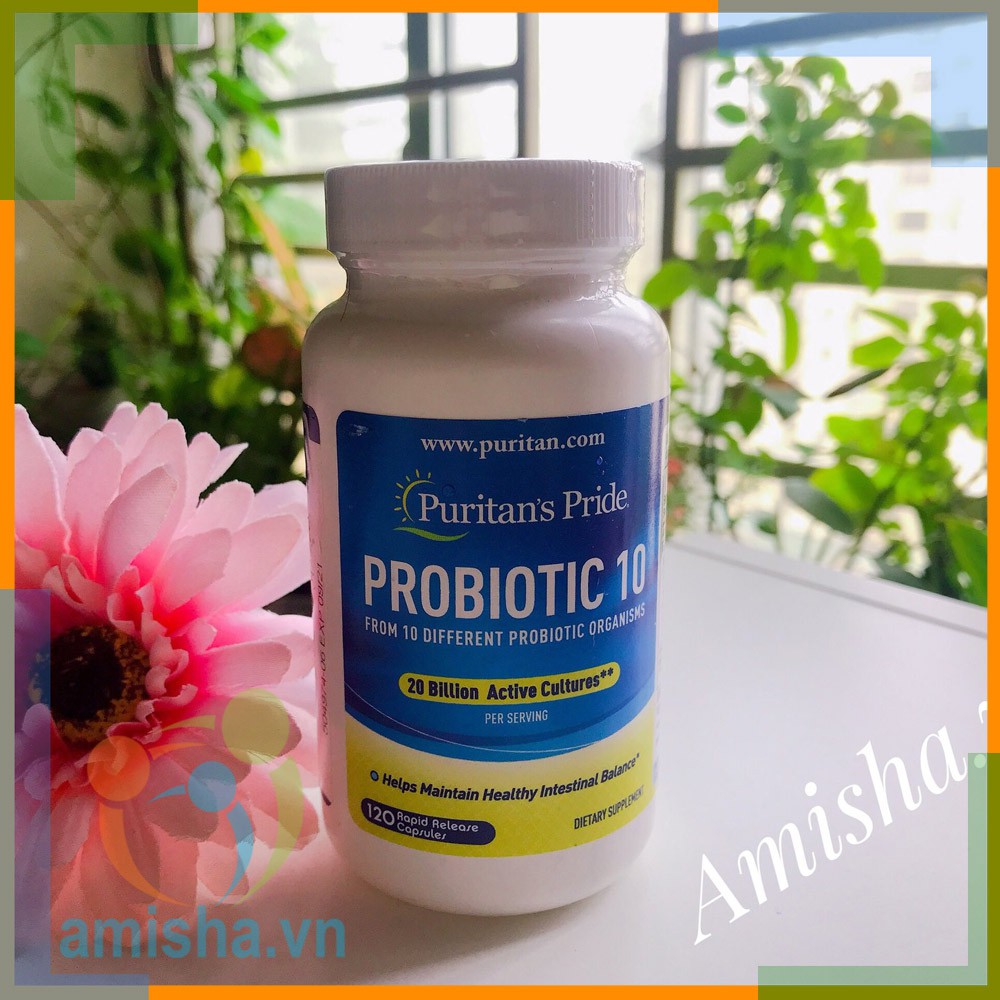 Viên Uống Lợi Khuẩn, Đại Tràng, Dạ Dày Probiotic 10 Puritan's Pride 60 viên (Mẫu Mới chứa Vitamin D) | Thế Giới Skin Care