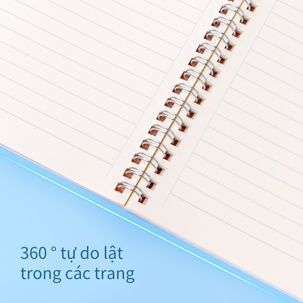 Sổ tay ghi chép A5 gáy xoắn 60 trang Deli Kẻ ngang Bìa họa tiết Hoa/Mèo/Cá ngẫu nhiên vở lò xo dành cho học sinh LA560