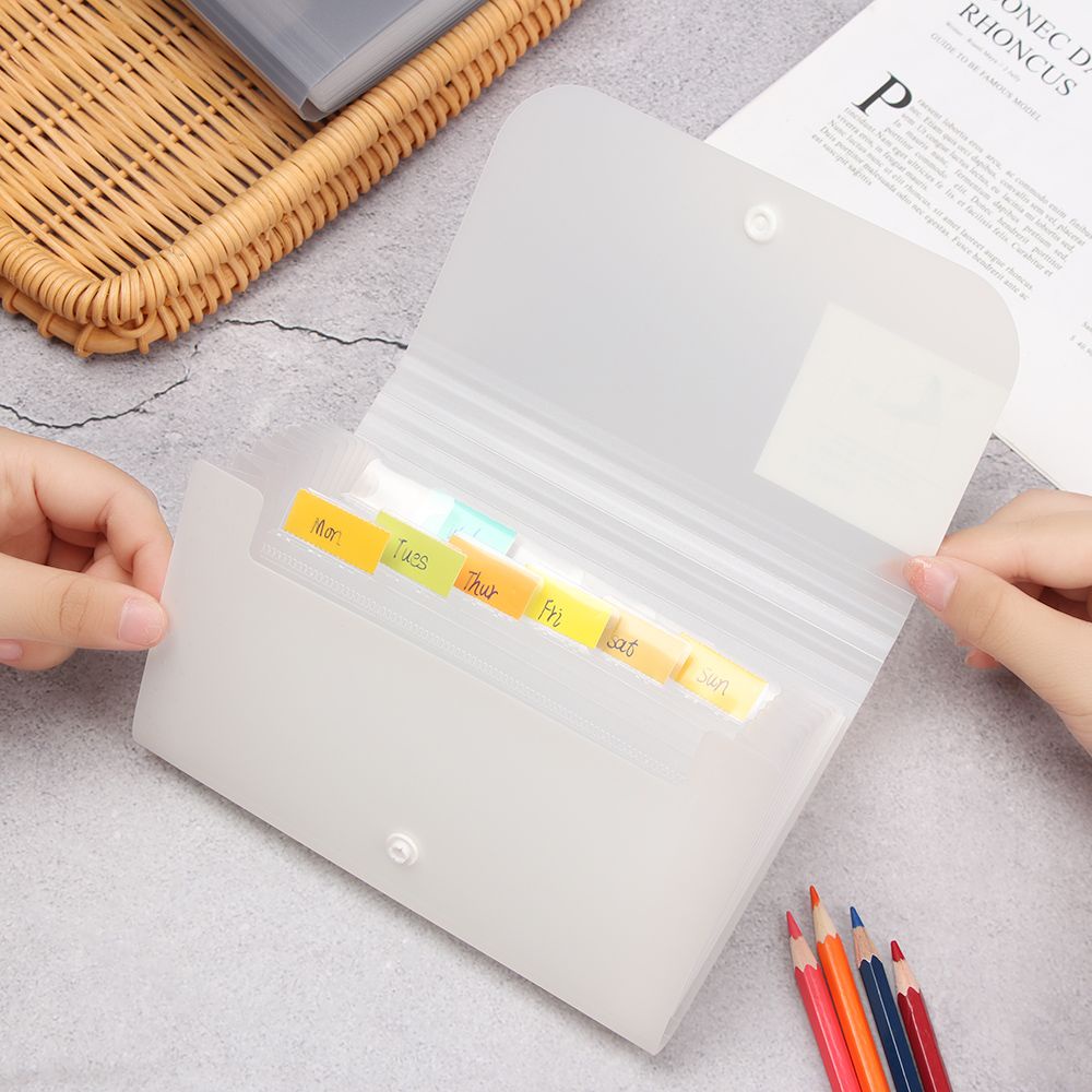 Túi Nhựa Đựng Tài Liệu Giấy Tờ A6 12 Ngăn Nhiều Màu Sắc Thời Trang