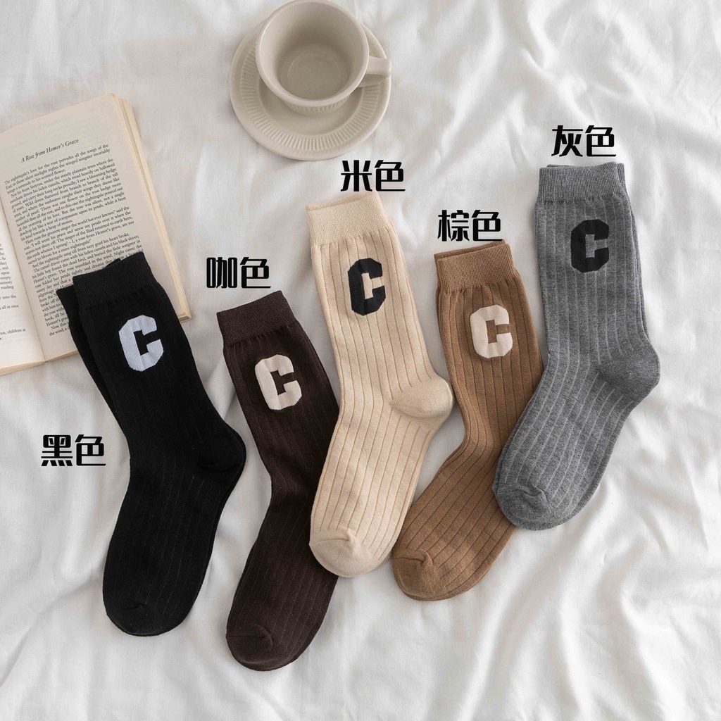 Vớ WAFNHA D368 cổ vừa phong cách thể thao thời trang đường phố dành cho nữ