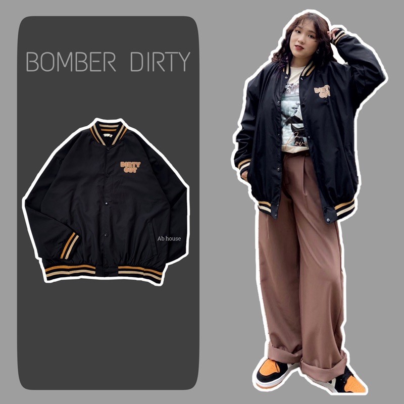 Áo Bomber Jacket Dù 2 Lớp DIRTYOUT Form Rộng BIGSIZE Nam/Nữ (Ảnh Thật / Có Sẵn)