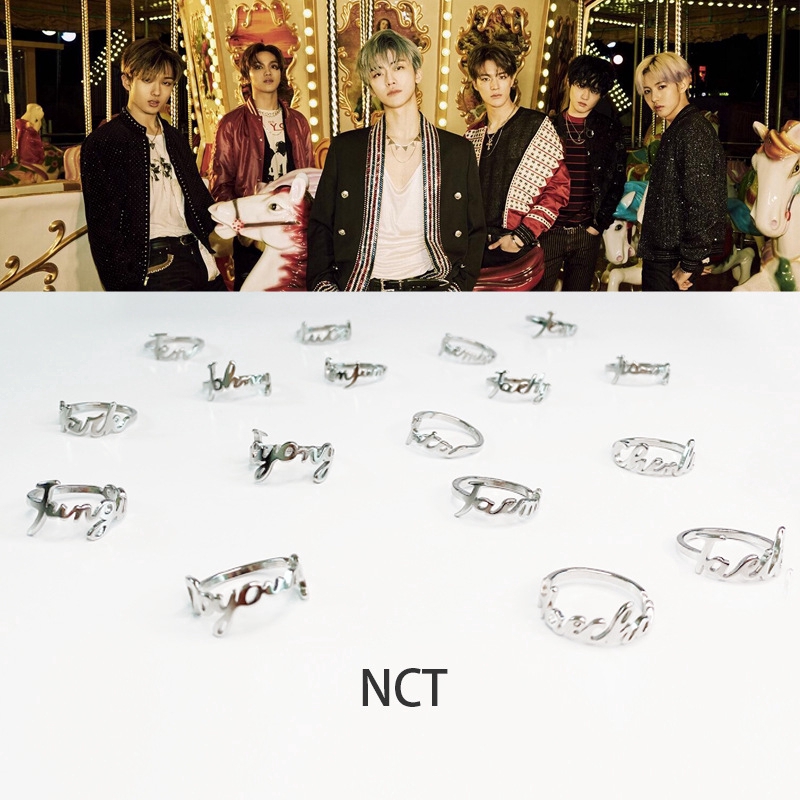 Nhẫn Mạ Bạc In Tên Các Thành Viên Nhóm Nct Cho Nam Nữ