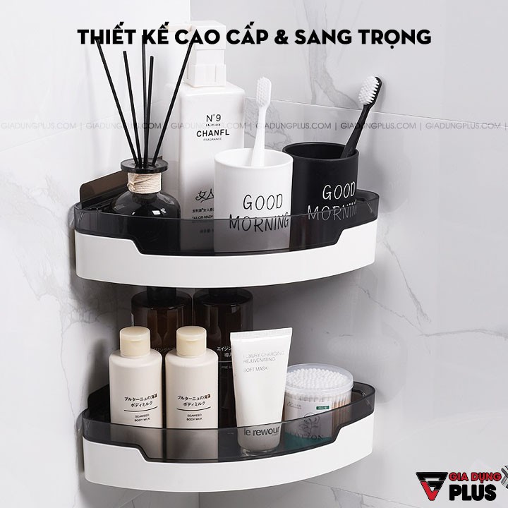 Kệ góc dán tường nhựa ABS cao cấp, đa năng cho phòng tắm, nhà bếp / không cần khoan / ShuangQuing (SQ-124)