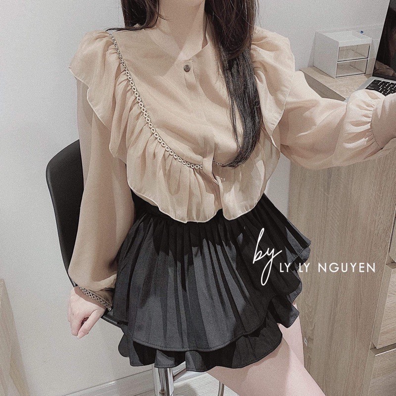 CHÂN VÁY VOAN XẾP LY 2 TẦNG