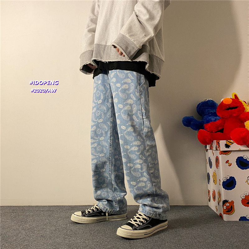 Quần Jeans Dài Ống Rộng Phong Cách Hàn Quốc Thời Trang Nam