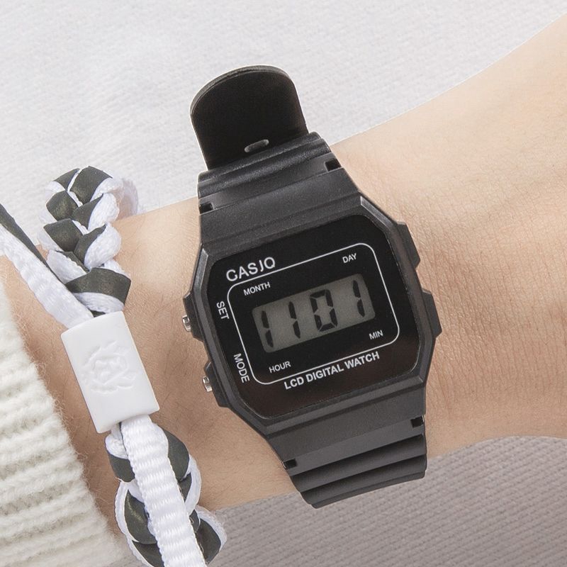 Đồng hồ nữ CASJQ điện tử dây nhựa chống nước DH113 Miucho