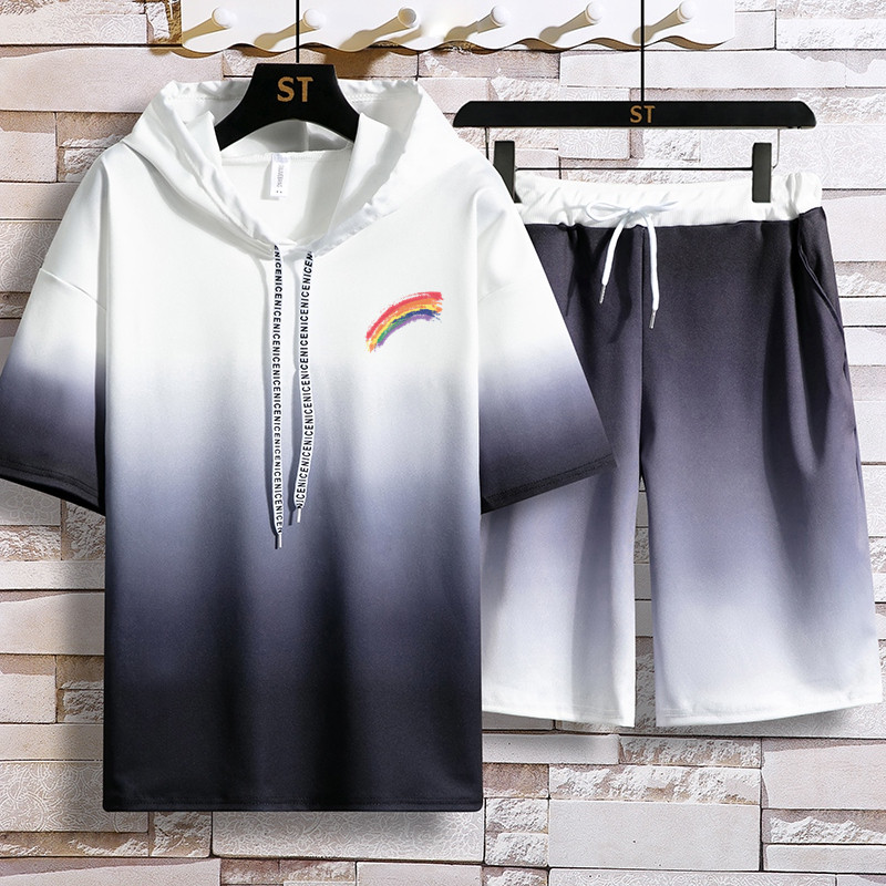 Korean Style Summer 2021 Hoodie And Shorts Set For Men