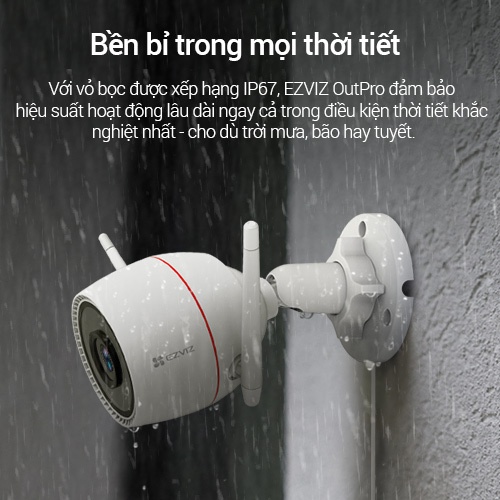 Camera WI-FI EZVIZ C3TN 3MP, Ngoài Trời, Đàm Thoại 2 Chiều, Ghi Hình Màu, Còi &amp; Đèn