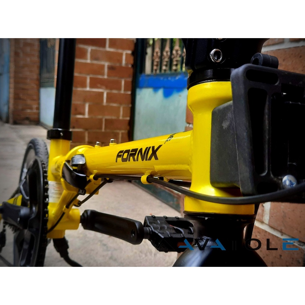 Xe đạp gấp Fornix F160 Khung sườn thép Chrome molypden Vòng bánh 16in Tay Đề L-TW00 2:1 A3 Tốc độ 8Speed màu Vàng