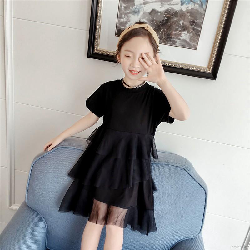 Đầm nhiều lớp tay ngắn phong cách Hàn Quốc cho bé gái