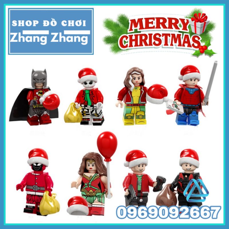 Xếp hình mô hình Giáng sinh Siêu anh hùng X-men - batman - venom Minifigures POGO PG8199