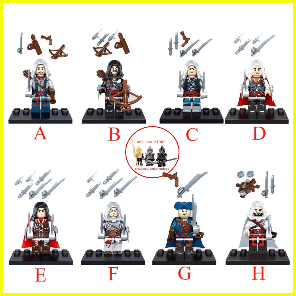 Minifigures các nhân vật lego Sát thủ Assassin Creed nổi tiếng