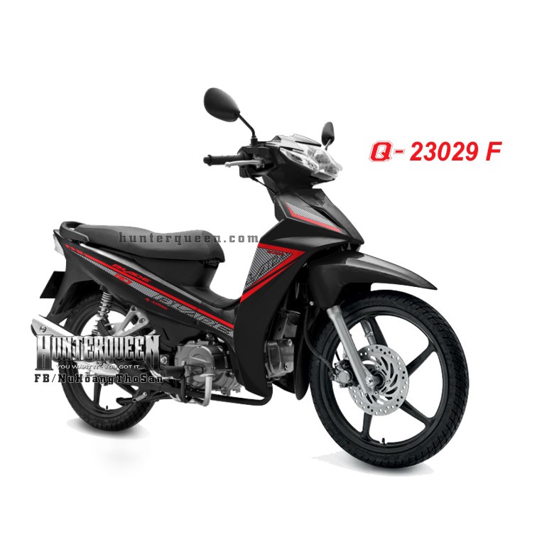 Tem rời Honda Wave Blade, dán xe đen, sọc đỏ xám. Decal tem chế đẹp, chất lượng. Sắc nét, bền màu