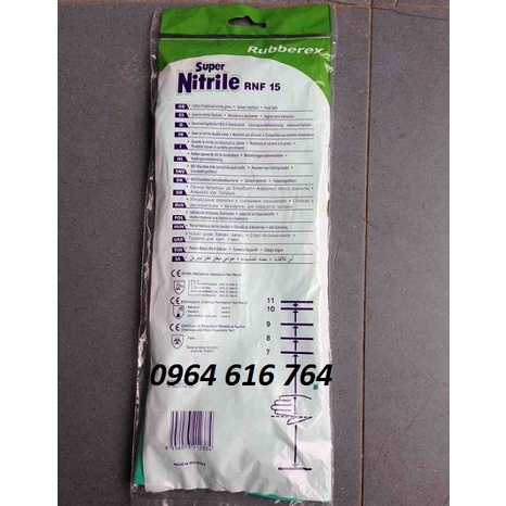 Găng cao su Nitrile RNF15 chống dầu, chống axit nhẹ hàng Malaysia