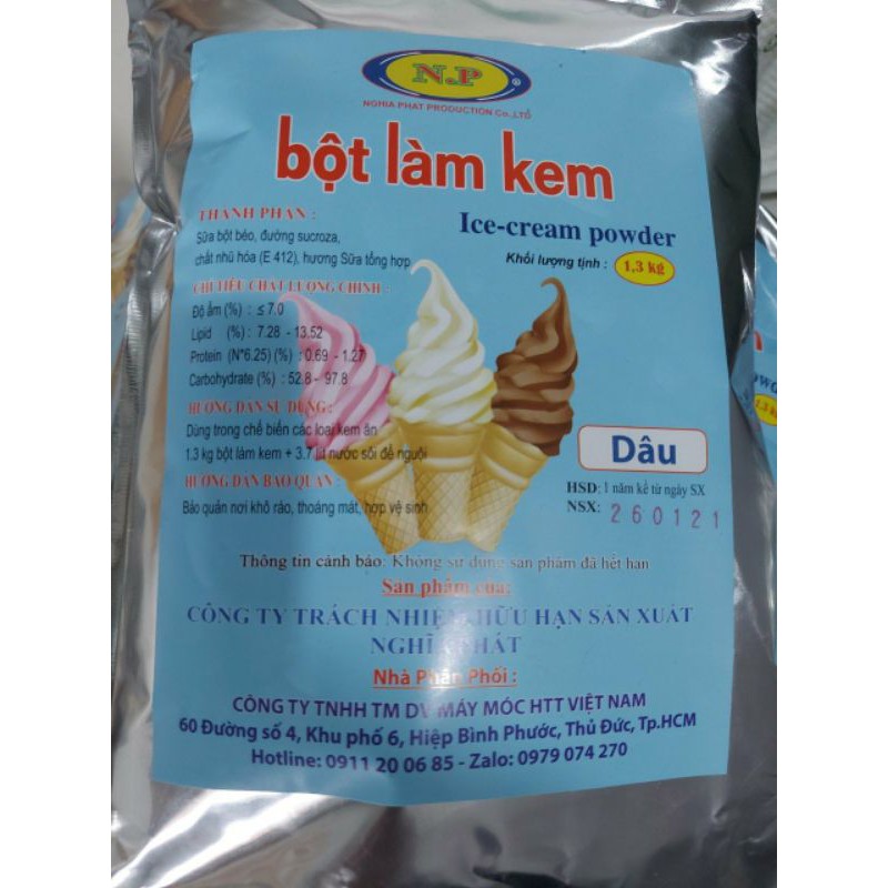 Bột làm kem tươi Nghĩa Phát gói 1.3kg giá chỉ 100k