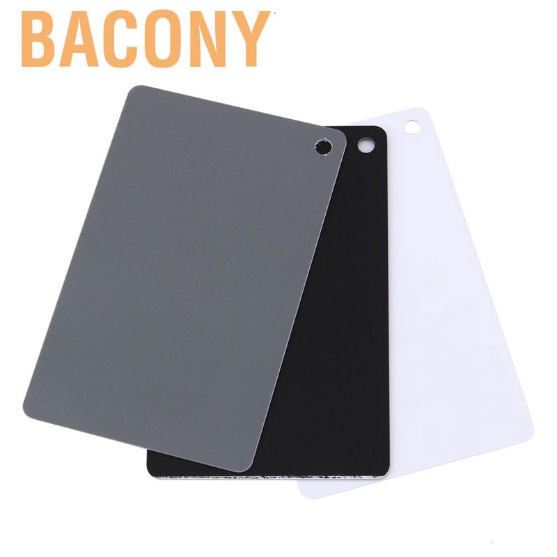 Bộ 3 Thẻ Gồm Trắng + Xám Đen Dùng Đo Sáng Cân Bằng Gam Màu Tỷ Lệ 18% Cho Ảnh Kỹ Thuật Số Chuyên Nghiệp