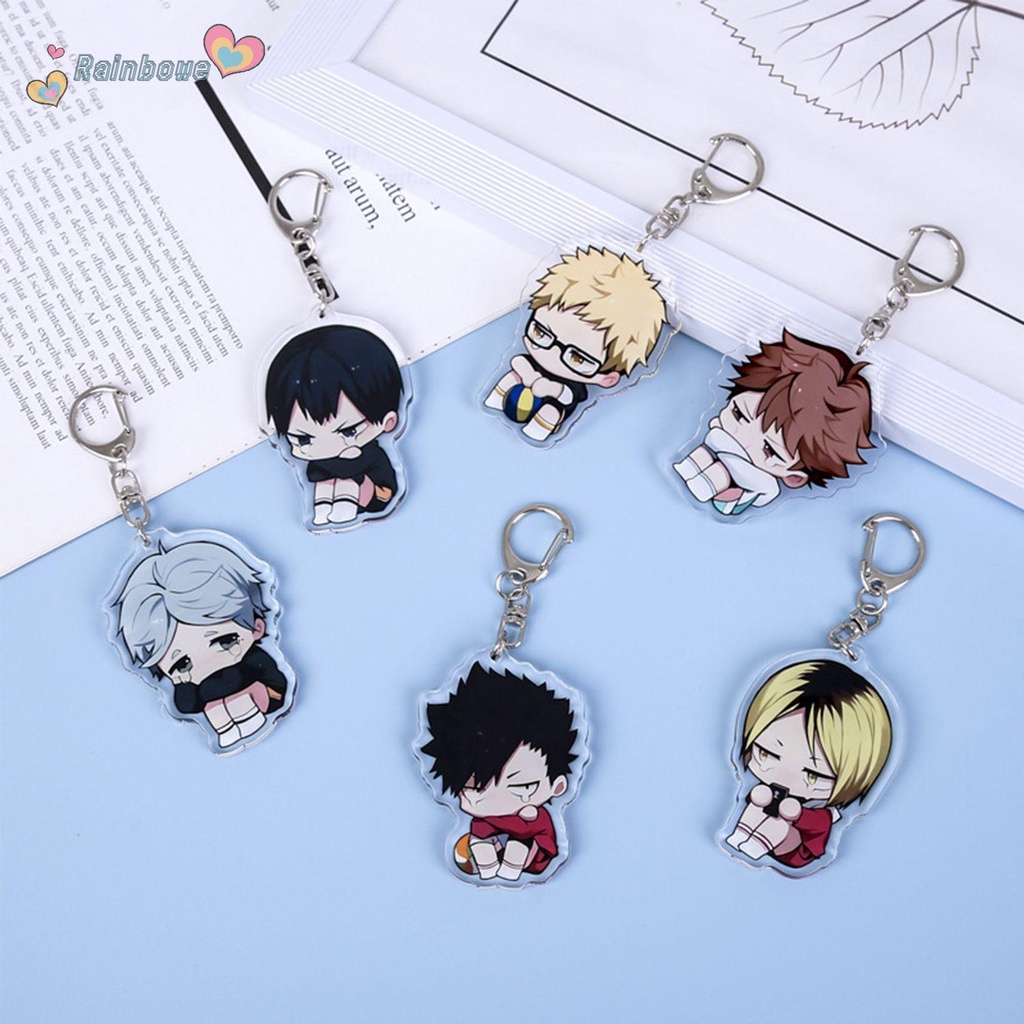 Móc Khóa Hình Dấu Chân Cầu Vồng Hoạt Hình Kageyama/ Fei Xiong/ Hyuga/ Xiangyang Dễ Thương