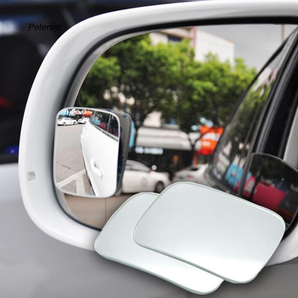 Bộ 2 gương cầu lồi nhỏ hỗ trợ quan sát điểm mù cho xe hơi hình chữ nhật kích thước 6.4x4.6cm