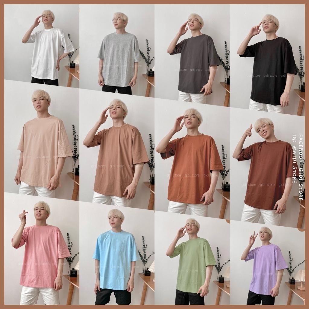 Áo Phông Trơn Tay Lỡ form rộng OVERSIZE vải thun co giãn Nam Nữ Unisex - thoáng mát, không nhăn  GIDI màu xanh neon