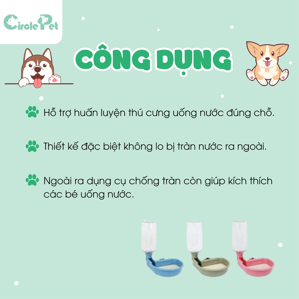 Dụng Cụ Uống Nước Chống Tràn Cho Thú Cưng 480ml P1275 PIAN PIAN - Circle Pet