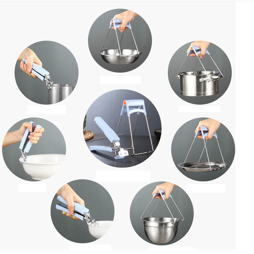 Sét 2 kẹp Inox lấy đồ nóng đa năng (IN41 và IN21) Giao mầu ngẫu nhiên số lượng theo lựa chọn