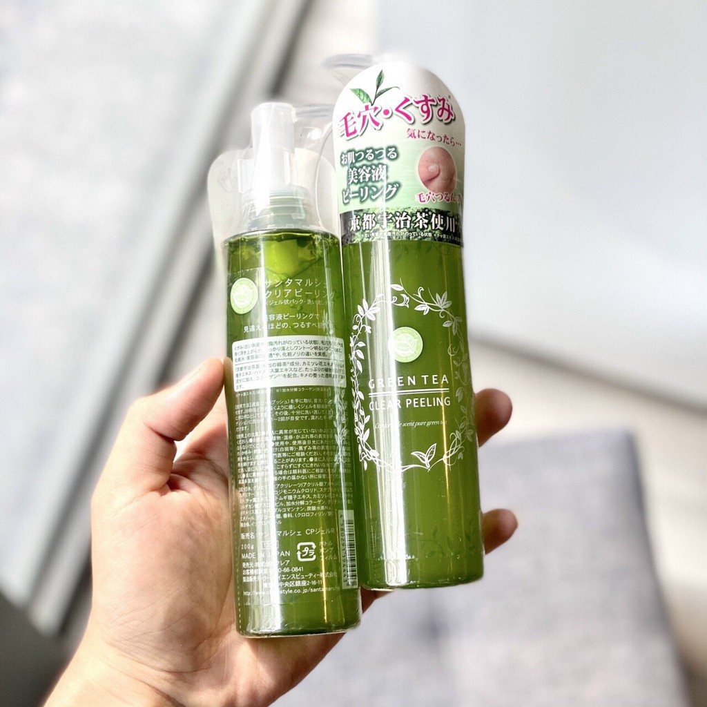 Gel tẩy da chết trà xanh Santa Marche Green Tea Clear Peeling Nhật Bản 200ml