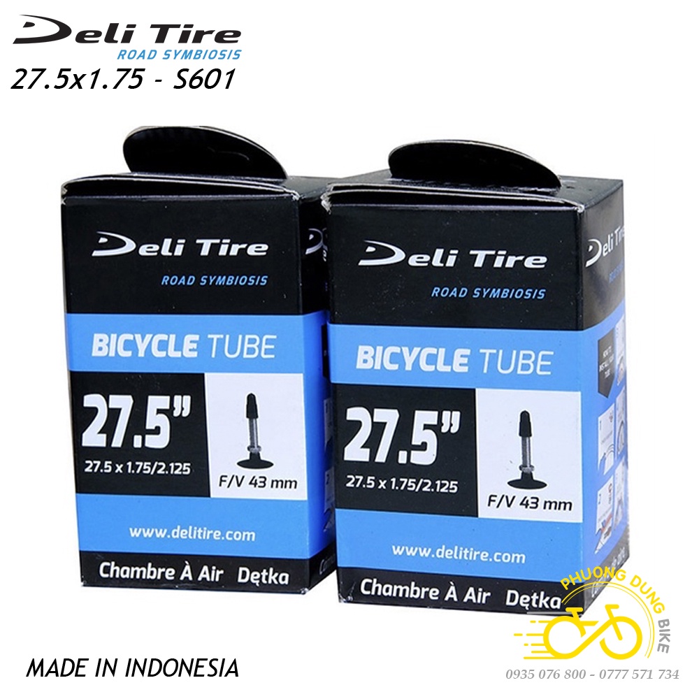 Cặp Lốp (vỏ) và Ruột (săm) xe đạp Deli Tire S601 27.5x1.75