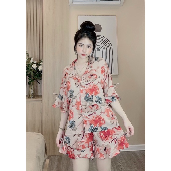 Đồ Bộ Pizama Đùi Lụa Cánh Tiên