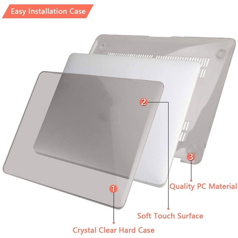 6 in 1 Ốp Máy Tính Bảng Trong Suốt  Cho 2023 Macbook Air 15 13.6 A2941 A2681 Pro 14 16 inch M1 Pro Max A2442 A2485 Retina 14 2021