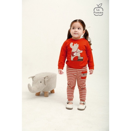 La pomme Bộ dài tay nghệ sĩ gấu trắng AW2021