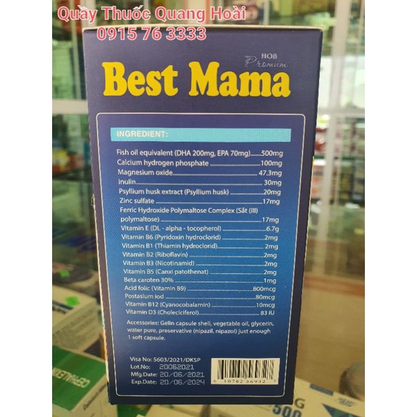 Best Mama vitamin tổng hợp bổ sung Sắt và Multivitamin cho bà Bầu