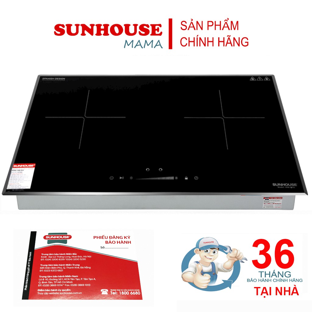 Bếp đôi điện từ sunhouse SHB-DI02 [ có ảnh thật ]