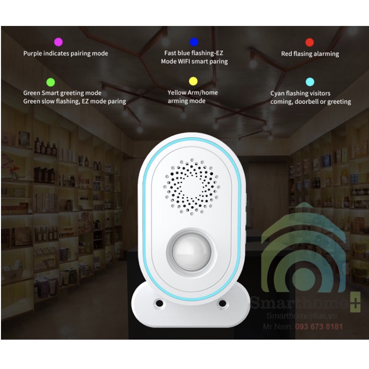 Chuông Báo Khách Hồng Ngoại Wifi Tuya SHP-BK6