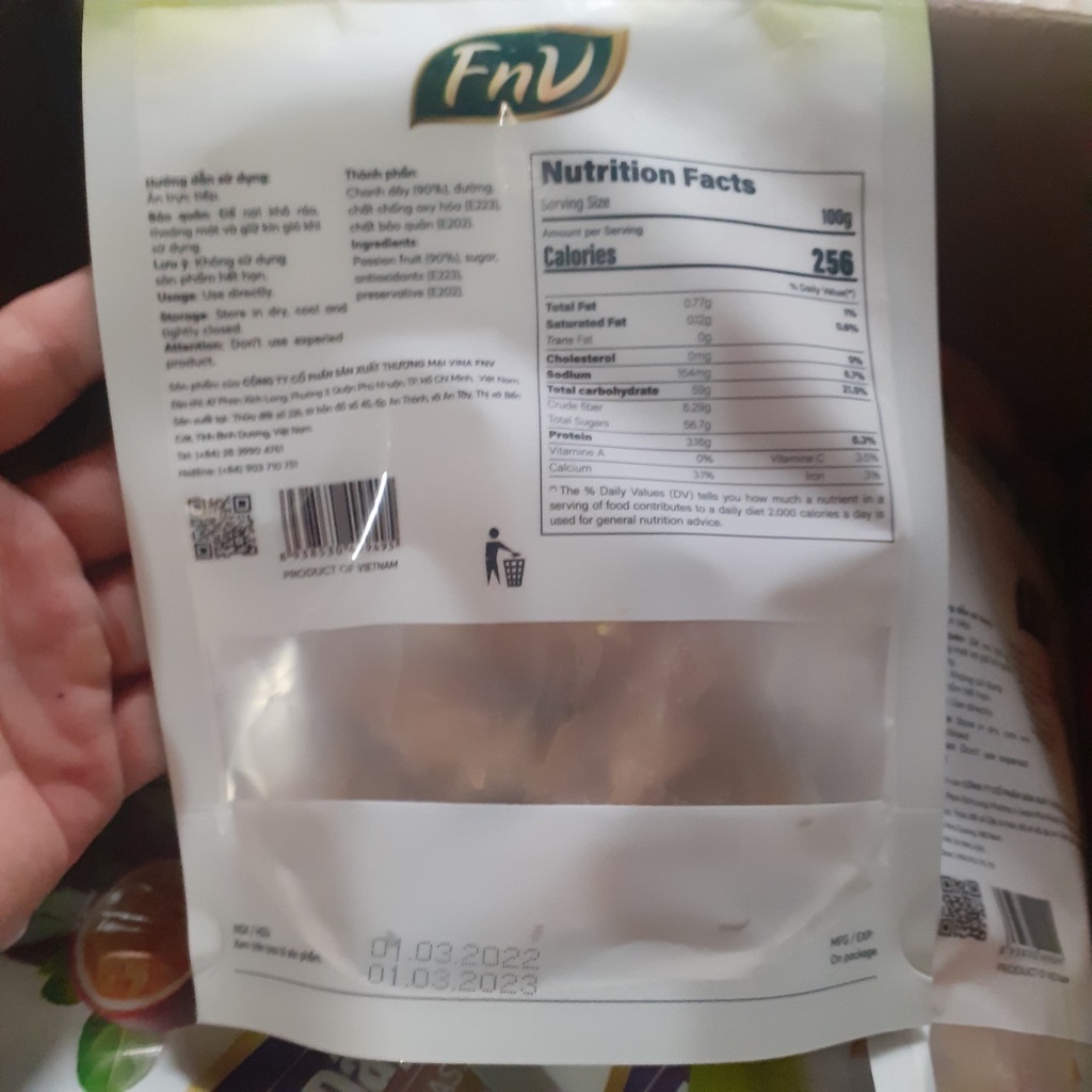 TRÁI CÂY SẤY DẺO TỰ NHIÊN FNV GÓI 100G