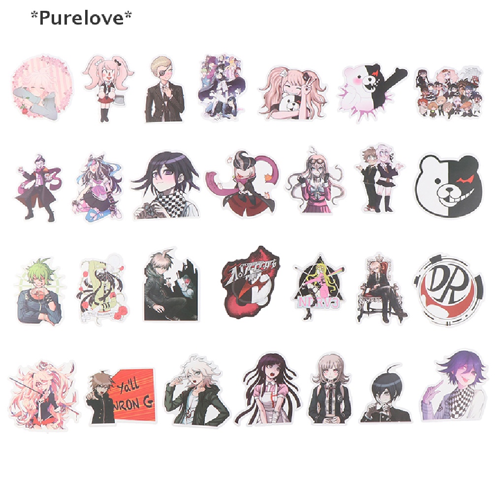 Bộ 50 Miếng Dán Anime Danganronpa PVC Chống Thấm Nước Chuyên Dụng Cho Ván Trượt / Laptop