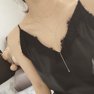 Vòng cổ 2 tầng 2 hạt ngọc