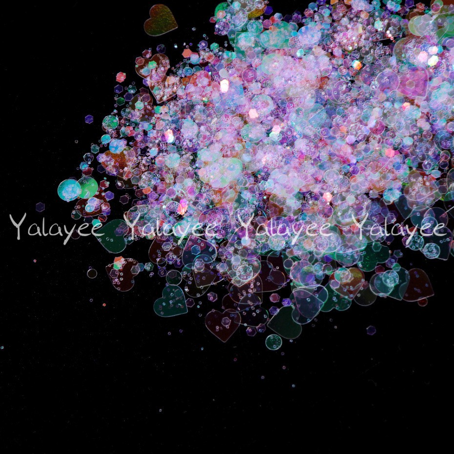 Miếng Dán Móng Tay Màu Laser Trong Suốt Lấp Lánh 4 Màu Tùy Chọn