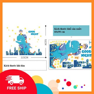 ⚡️𝗙𝗥𝗘𝗘𝗦𝗛𝗜𝗣⚡️ Decal dán tường Khủng long xanh