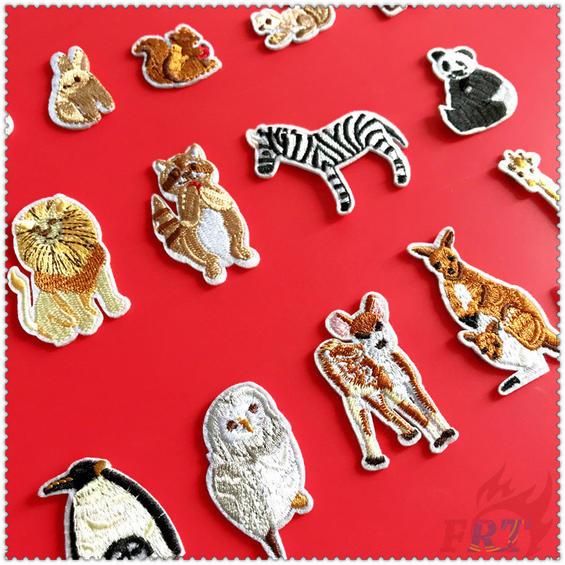 ✿ Miếng Dán Ủi Quần Áo Hình Sở Thú Độc Đáo ✿ 1 Sticker Ủi Thêu Hình Thỏ / Sư Tử / Cú / Ngựa Vằn / Voi / Gấu Trúc / Gấu Koala