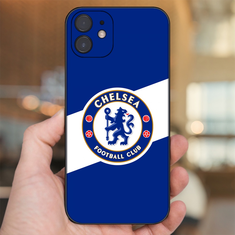 Ốp lưng iPhone 12 dẻo đen cạnh vuông in hình Chelsea FC