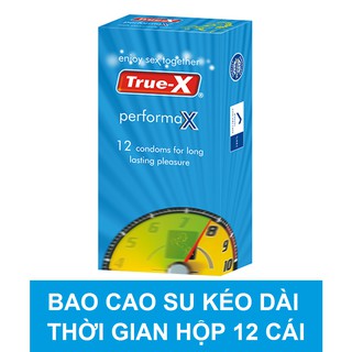Bao cao su True-X PerformaX Extra time kéo dài thời gian hộp 12 cái