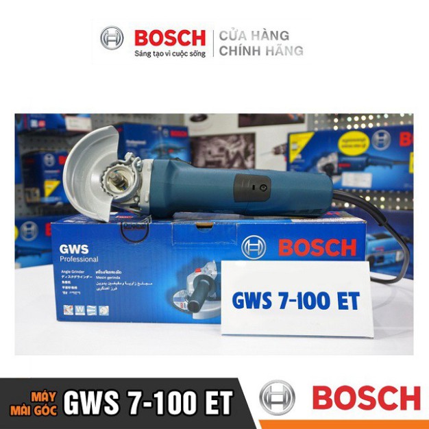 [HÀNG CHÍNH HÃNG] Máy Mài Góc Bosch GWS 7-100 ET (100MM-720W) - Có Điều Tốc