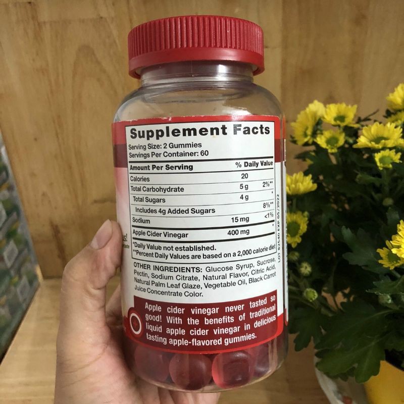 Kẹo dẻo giấm táo Apple Cinder Vinegar - Giúp giảm cân, đẹp da, detox 120 viên | BigBuy360 - bigbuy360.vn