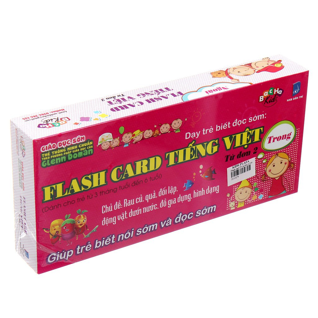 Flash Card - Thẻ tiếng việt -Từ Đơn 2 (Dạy trẻ biết đọc sớm theo Phương pháp Glenn Doman)